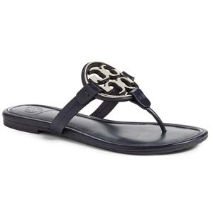 Tory Burch Miller Sandal (Perfect Navy/Silver) 9